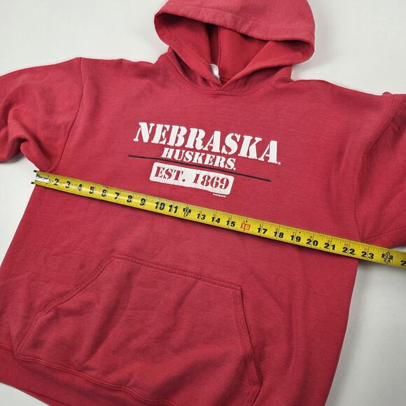 Nebraska Cornhuskers Hoodie Sweatshirt Mens Large Red NCAA Football Pullover - Picture 8 of 13